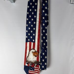 American Flag 250 USA Eagle Stars Stripes Patriotic Neck Tie Roberto Cellini